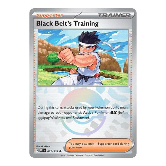 Black Belt's Training - 097/131 (Poke Ball Pattern) (PRE) #097/131 Common (Holofoil Near Mint) SV: Prismatic Evolutions Pokemon: 2025