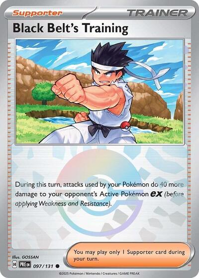 Black Belts Training 097 131 Poke Ball Pattern (PRE) #097/131 Common (Holofoil Near Mint) SV: Prismatic Evolutions Pokemon: 2025