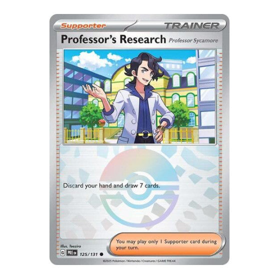 Professor's Research [Professor Sycamore] (Poke Ball Pattern) (PRE) #125/131 Common (Holofoil Near Mint) SV: Prismatic Evolutions Pokemon: 2025