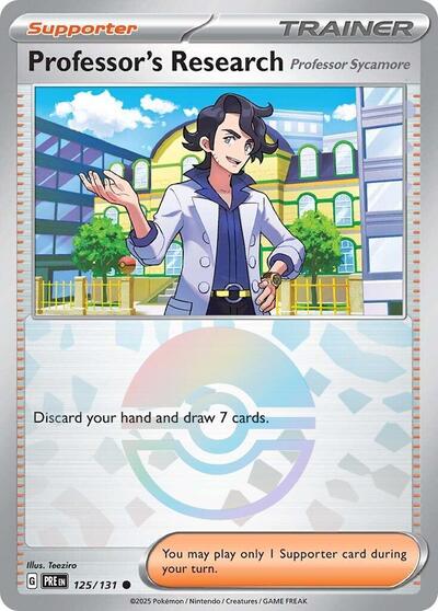 Professors Research Professor Sycamore Poke Ball Pattern (PRE) #125/131 Common (Holofoil Near Mint) SV: Prismatic Evolutions Pokemon: 2025