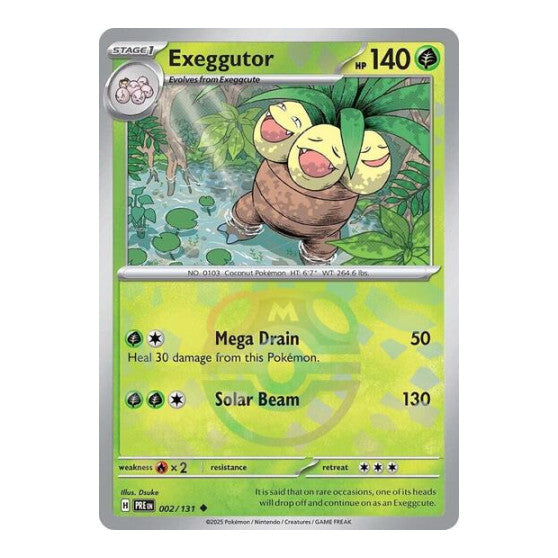 Exeggutor (Master Ball Pattern) (PRE) #002/131 Uncommon (Holofoil Near Mint) SV: Prismatic Evolutions Pokemon: 2025