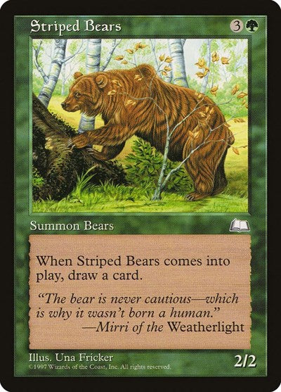 Striped Bears (WTH) #140 Common (Lightly Played) Weatherlight Magic: 1997