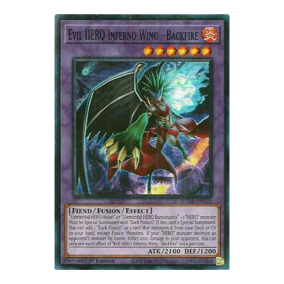 Evil HERO Inferno Wing - Backfire (SUDA) #SUDA-EN032 Super Rare (1st Edition Near Mint) Supreme Darkness YuGiOh: 2025
