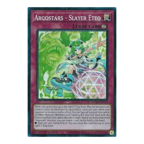 Argostars - Slayer Eteo (SUDA) #SUDA-EN073 Super Rare (1st Edition Near Mint) Supreme Darkness YuGiOh: 2025