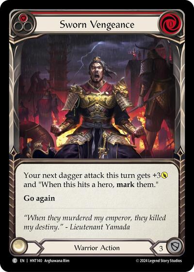 Sworn Vengeance Red () #HNT140 Common (Lightly Played) The Hunted Flesh and Blood TCG: 2025