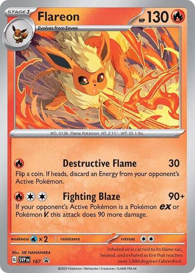 Flareon - 167 (Cosmos Holo) (SVP) #167 Promo (Holofoil Moderately Played) SV: Scarlet & Violet Promo Cards Pokemon: 2023