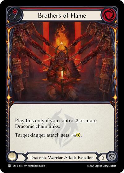 Brothers of Flame Red () #HNT107 Common (Lightly Played) The Hunted Flesh and Blood TCG: 2025