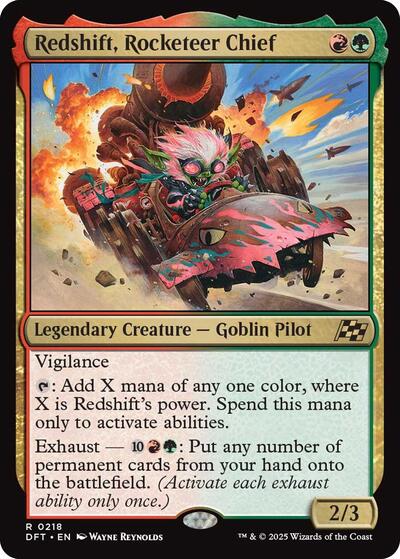 Redshift Rocketeer Chief (DFT) #218 Rare (Foil Near Mint) Aetherdrift Magic: The Gathering: 2025