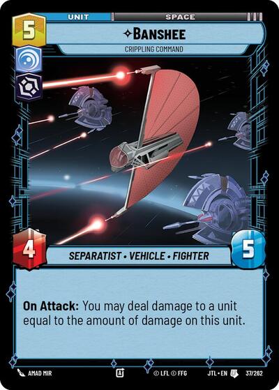 Banshee Crippling Command (JTL) #037/262 Uncommon (Near Mint) Jump to Lightspeed Star Wars: Unlimited: 2025