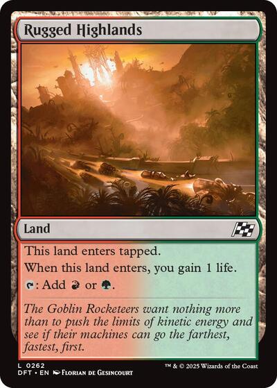 Rugged Highlands (DFT) #262 Land (Lightly Played) Aetherdrift Magic: 2025