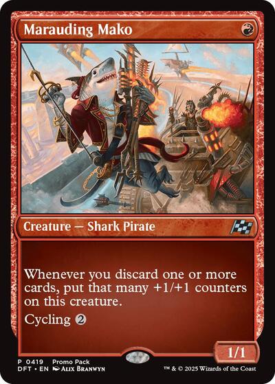 Marauding Mako (PPDFT) #419 P (Lightly Played) Promo Pack: Aetherdrift Magic: The Gathering: 2025