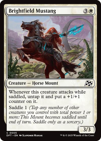 Brightfield Mustang (DFT) #5 Common (Lightly Played) Aetherdrift Magic: The Gathering: 2025