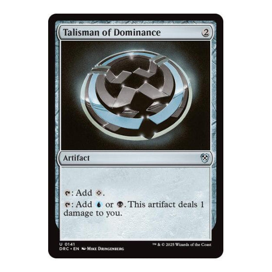 Talisman of Dominance (DRC) #141 Uncommon (Lightly Played) Commander: Aetherdrift Magic: The Gathering: 2025