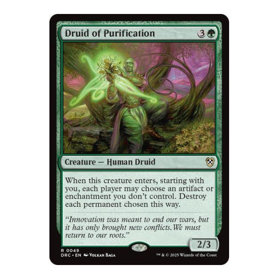 Druid of Purification (DRC) #49 Rare (Lightly Played) Commander: Aetherdrift Magic: The Gathering: 2025