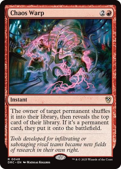 Chaos Warp (DRC) #48 Rare (Lightly Played) Commander: Aetherdrift Magic: The Gathering: 2025