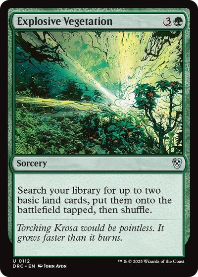Explosive Vegetation (DRC) #112 Uncommon (Lightly Played) Commander: Aetherdrift Magic: The Gathering: 2025