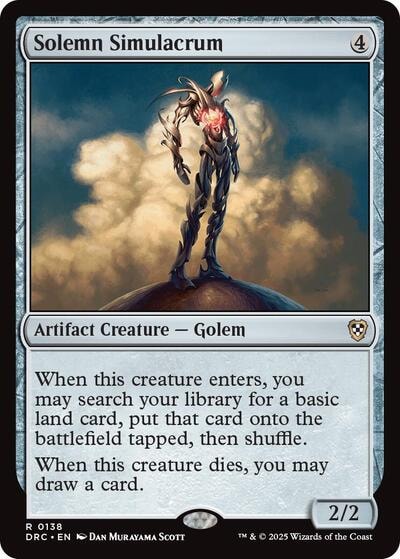 Solemn Simulacrum (DRC) #138 Rare (Lightly Played) Commander: Aetherdrift Magic: The Gathering: 2025