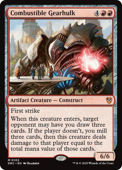 Combustible Gearhulk (DRC) #102 Mythic Rare (Lightly Played) Commander: Aetherdrift Magic: The Gathering: 2025