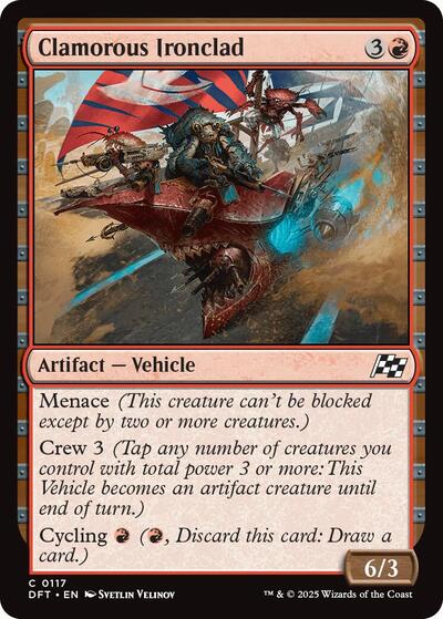 Clamorous Ironclad (DFT) #117 Common (Lightly Played) Aetherdrift Magic: The Gathering: 2025