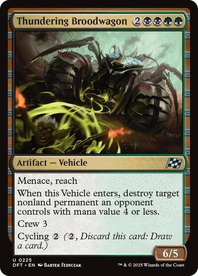 Thundering Broodwagon (DFT) #225 Uncommon (Damaged) Aetherdrift Magic: The Gathering: 2025