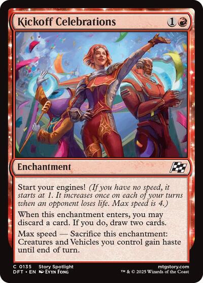 Kickoff Celebrations (DFT) #135 Common (Lightly Played) Aetherdrift Magic: The Gathering: 2025