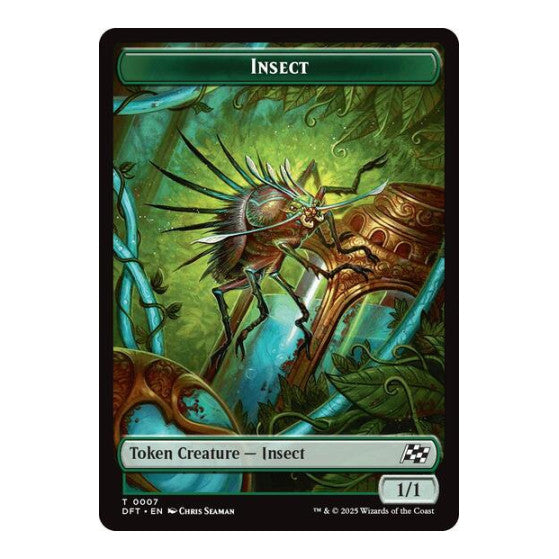 Insect // Elephant Double-Sided Token (DFT) #7 // 6 Token (Foil Near Mint) Aetherdrift Magic: The Gathering: 2025