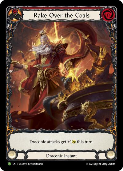 Rake Over the Coals Red (GEM) #GEM019 Promo (Rainbow Foil Near Mint) GEM Pack 1 Flesh & Blood TCG: 2025