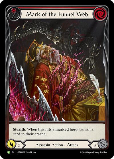 Mark of the Funnel Web Red (GEM) #GEM022 Promo (Rainbow Foil Near Mint) GEM Pack 1 Flesh & Blood TCG: 2025
