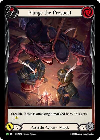 Plunge the Prospect (Red) (GEM) #GEM024 Promo (Lightly Played) GEM Pack 1 Flesh and Blood TCG: 2025