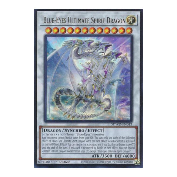 Blue-Eyes Ultimate Spirit Dragon (SDWD) #SDWD-EN043 Ultra Rare (1st Edition Lightly Played) Structure Deck: Blue-Eyes White Destiny YuGiOh: 2025
