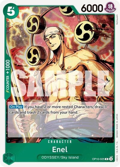 Enel (OP10) #OP10-025 Rare (Foil Lightly Played) Royal Blood One Piece Card Game: 2025