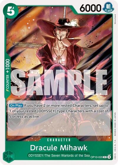 Dracule Mihawk (OP10) #OP10-029 Rare (Foil Lightly Played) Royal Blood One Piece Card Game: 2025