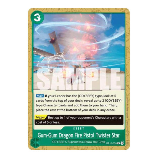 Gum-Gum Dragon Fire Pistol Twister Star (OP10) #OP10-039 Uncommon (Near Mint) Royal Blood One Piece Card Game: 2025