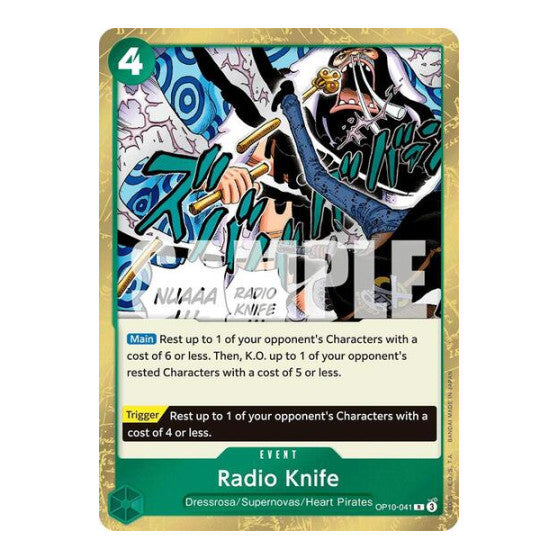 Radio Knife (OP10) #OP10-041 Rare (Foil Near Mint) Royal Blood One Piece Card Game: 2025
