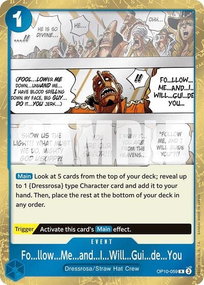 Fo...llow...Me...and...I...Will...Gui...de...You (OP10) #OP10-059 Rare (Foil Lightly Played) Royal Blood One Piece Card Game: 2025