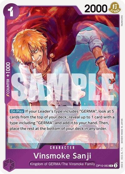 Vinsmoke Sanji (OP10) #OP10-063 Rare (Foil Lightly Played) Royal Blood One Piece Card Game: 2025