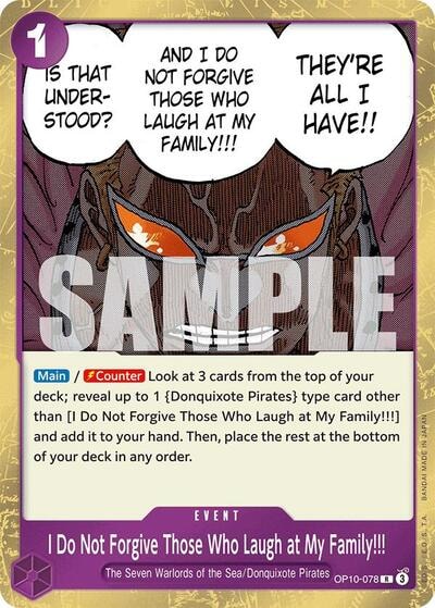 I Do Not Forgive Those Who Laugh at My Family!!! (OP10) #OP10-078 Rare (Foil Lightly Played) Royal Blood One Piece Card Game: 2025