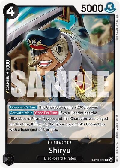 Shiryu (OP10) #OP10-086 Rare (Foil Lightly Played) Royal Blood One Piece Card Game: 2025