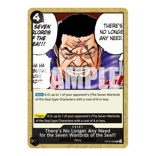 There's No Longer Any Need for the Seven Warlords of the Sea!!! (OP10) #OP10-096 Uncommon (Near Mint) Royal Blood One Piece Card Game: 2025