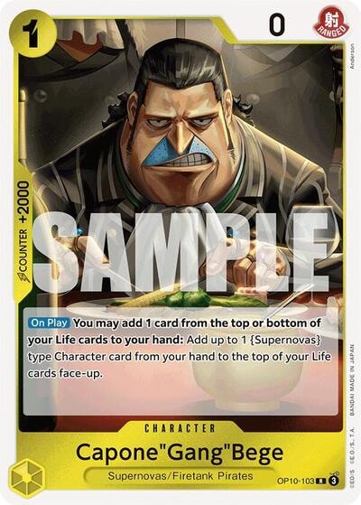 Capone"Gang"Bege (OP10) #OP10-103 Rare (Foil Lightly Played) Royal Blood One Piece Card Game: 2025