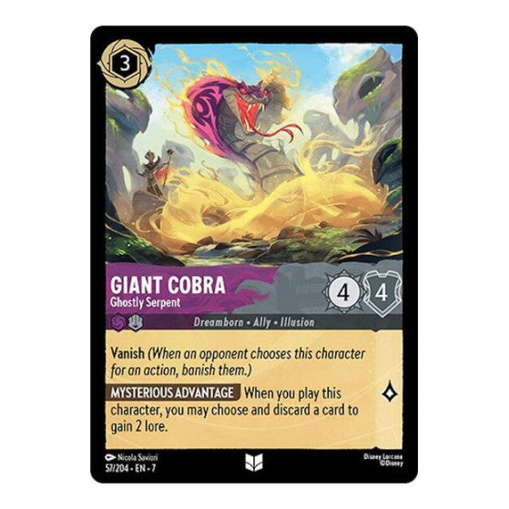 Giant Cobra - Ghostly Serpent (7) #57/204 Uncommon (Cold Foil Near Mint) Archazia's Island Disney Lorcana: 2025
