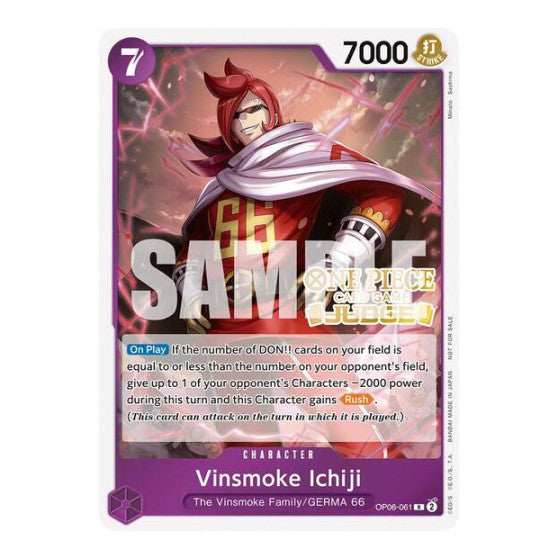 Vinsmoke Ichiji (Judge Pack Vol. 5) (OP-PR) #OP06-061 Rare (Foil Near Mint) One Piece Promotion Cards One Piece Card Game: 2022