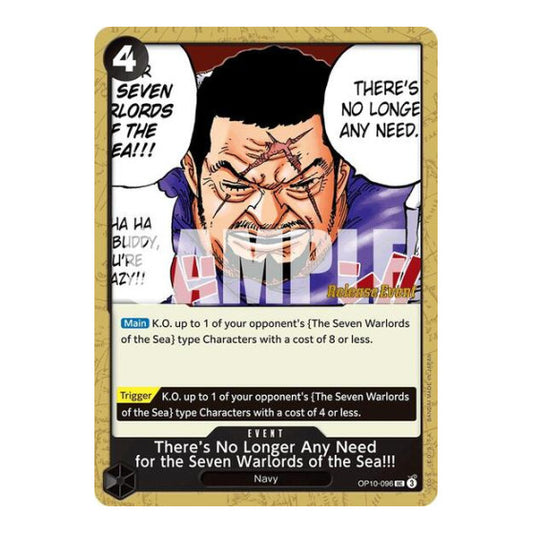 There's No Longer Any Need for the Seven Warlords of the Sea!!! (OP10 RE) #OP10-096 Uncommon (Near Mint) Royal Blood Release Event Cards One Piece Card Game: 2025