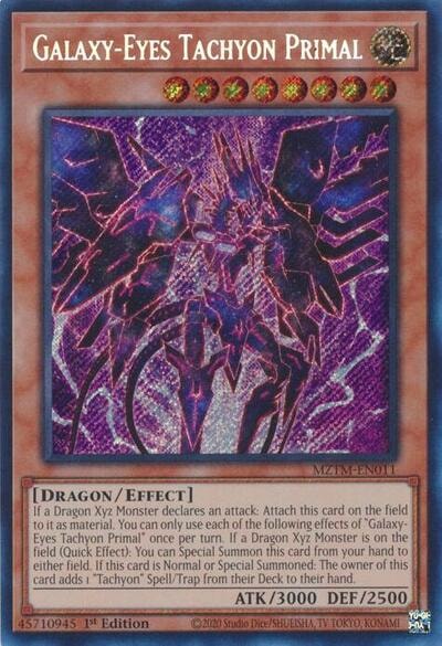 Galaxy-Eyes Tachyon Primal (MZTM) #MZTM-EN011 Secret Rare (1st Edition Near Mint) Maze of the Master YuGiOh: 2025