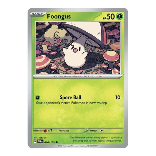 Foongus (JTG) #010/159 Common (Near Mint) SV09: Journey Together Pokemon: 2025
