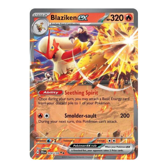 Blaziken ex (JTG) #024/159 Double Rare (Holofoil Near Mint) SV09: Journey Together Pokemon: 2025