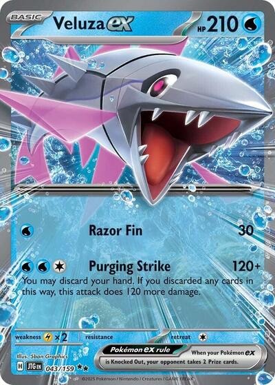 Veluza ex (JTG) #043/159 Double Rare (Holofoil Near Mint) SV09: Journey Together Pokemon: 2025