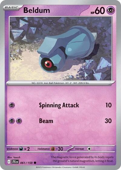 Beldum (JTG) #061/159 Common (Near Mint) SV09: Journey Together Pokemon: 2025