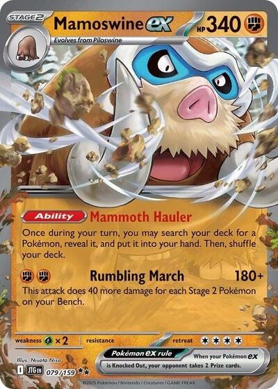 Mamoswine ex - 079/159 (JTG) #079/159 Double Rare (Holofoil Near Mint) SV09: Journey Together Pokemon: 2025