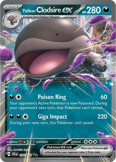 Paldean Clodsire ex (JTG) #094/159 Double Rare (Holofoil Near Mint) SV09: Journey Together Pokemon: 2025